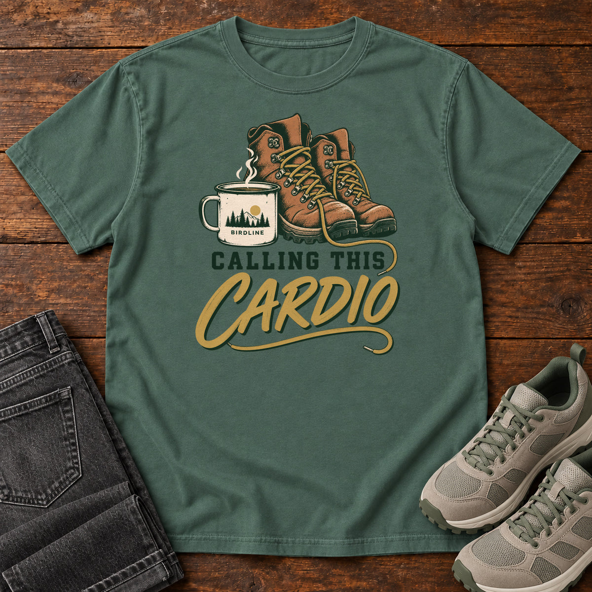 Calling This Cardio T-Shirt in Blue Spruce