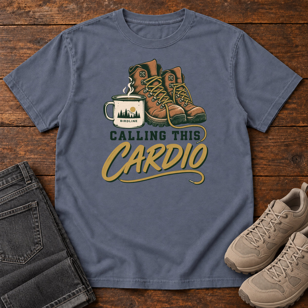 Calling This Cardio T-Shirt in Denim