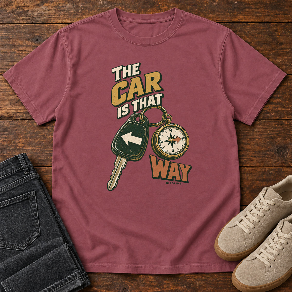 The Car Is That Way T-Shirt in Brick