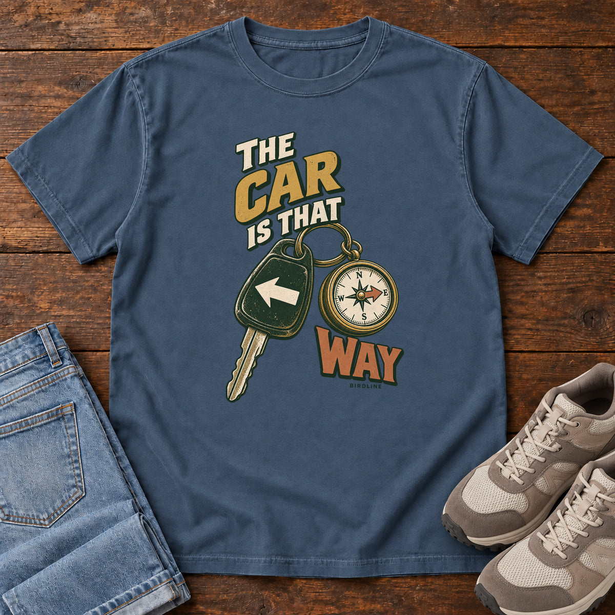 The Car Is That Way T-Shirt in Midnight