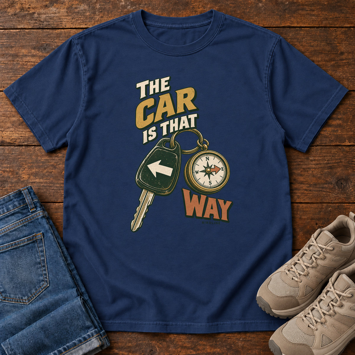 The Car Is That Way T-Shirt in True Navy