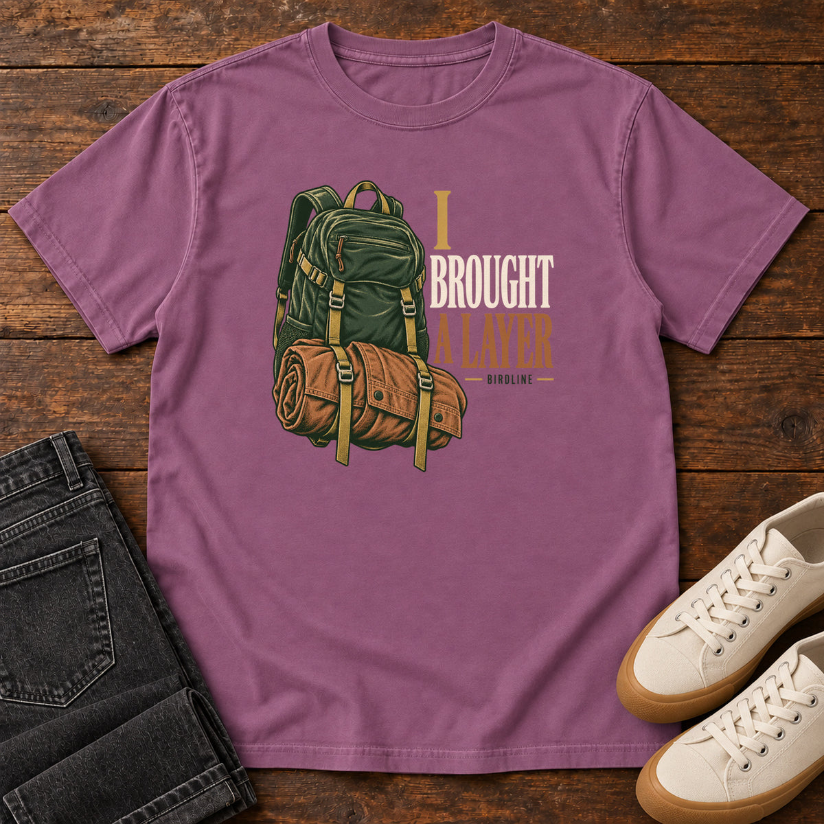 I Brought a Layer T-Shirt in Berry