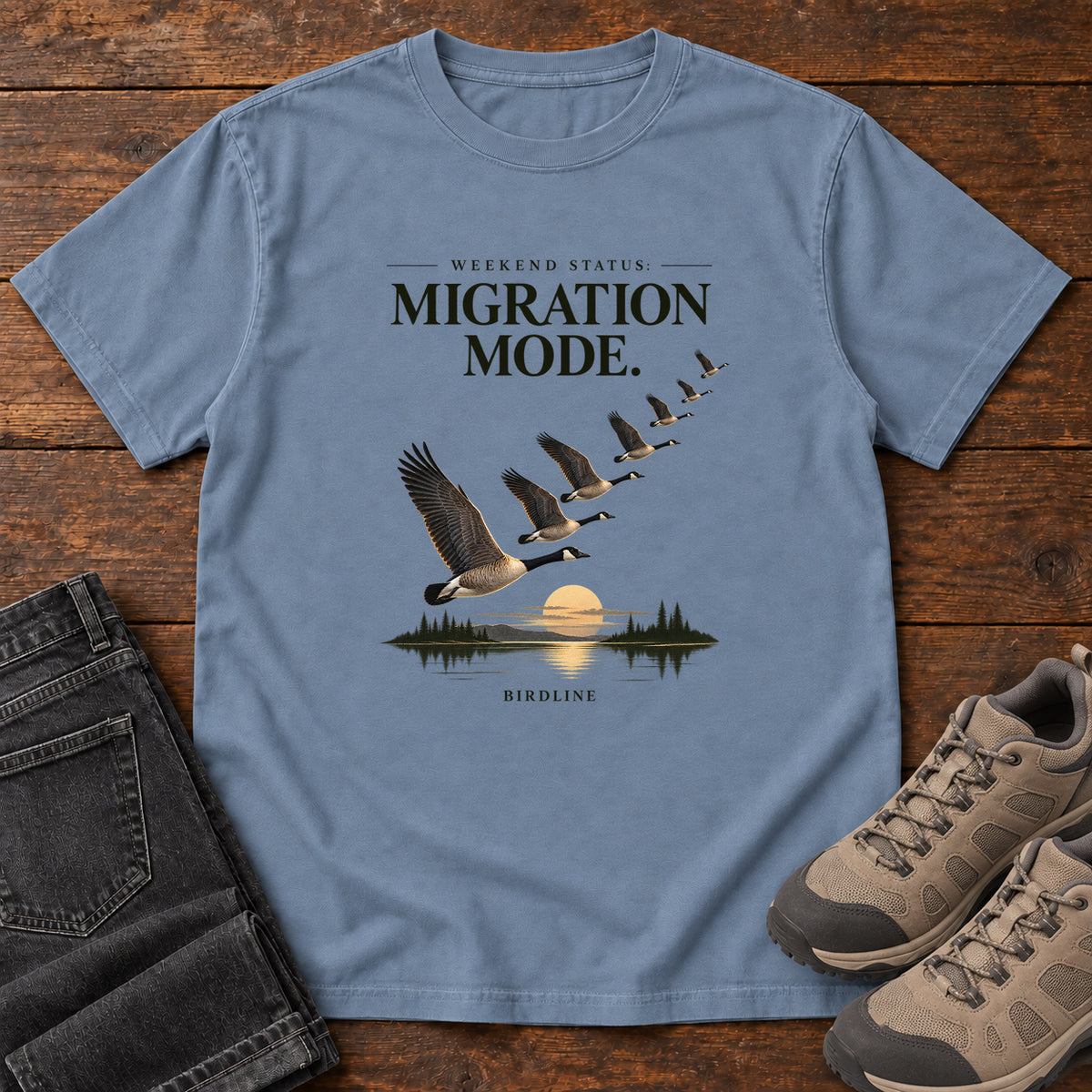 Weekend Status Migration Mode T-Shirt in Blue Jean