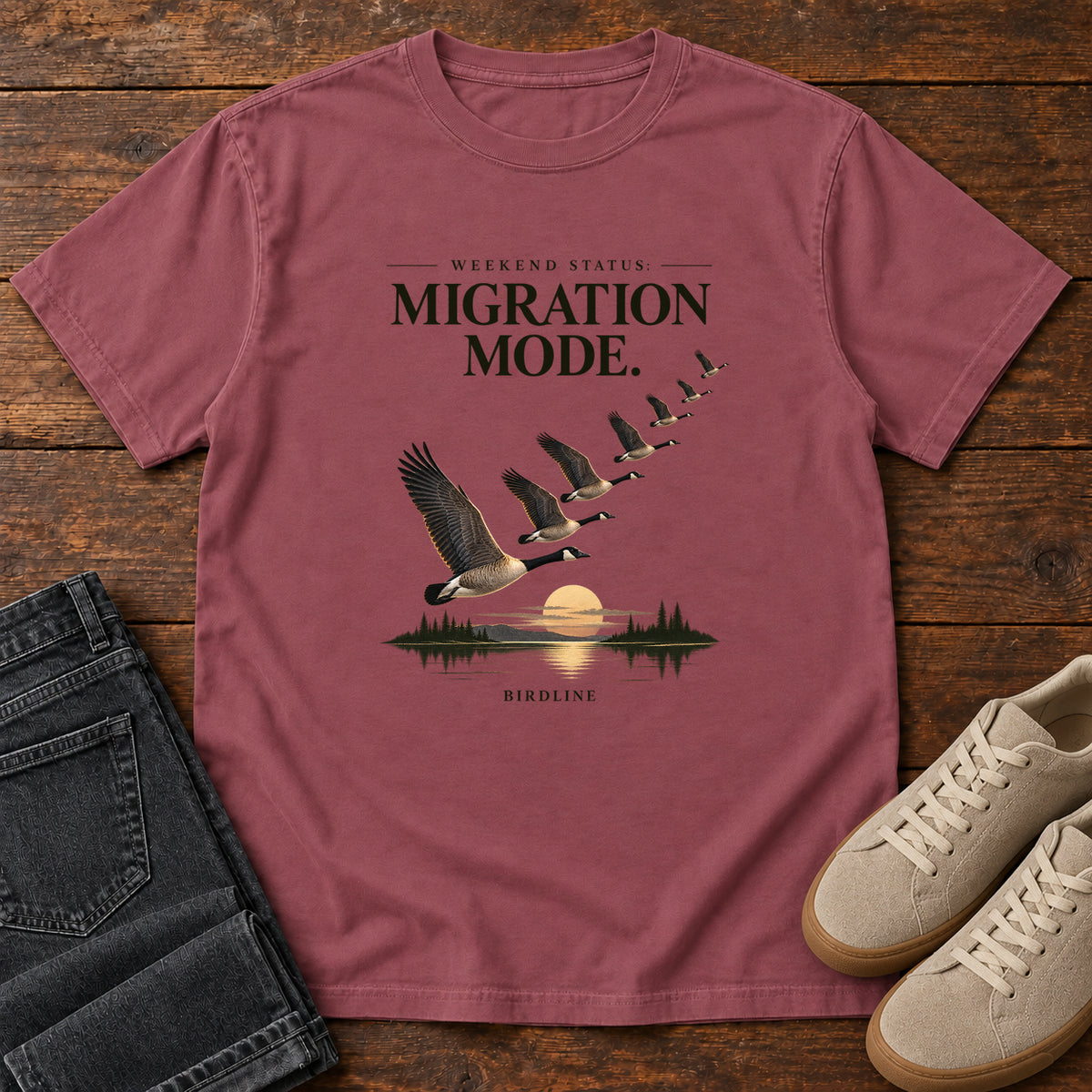 Weekend Status Migration Mode T-Shirt in Brick