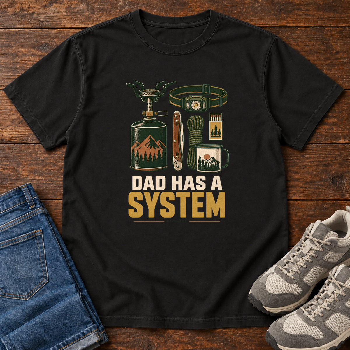 Dad Has a System T-Shirt in Black