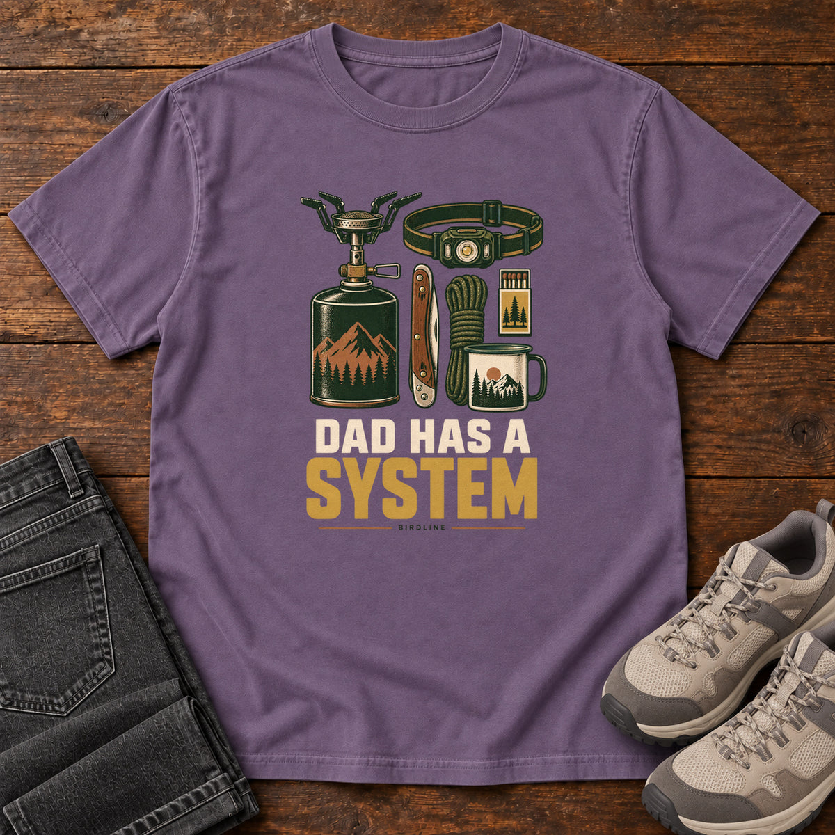 Dad Has a System T-Shirt in Grape