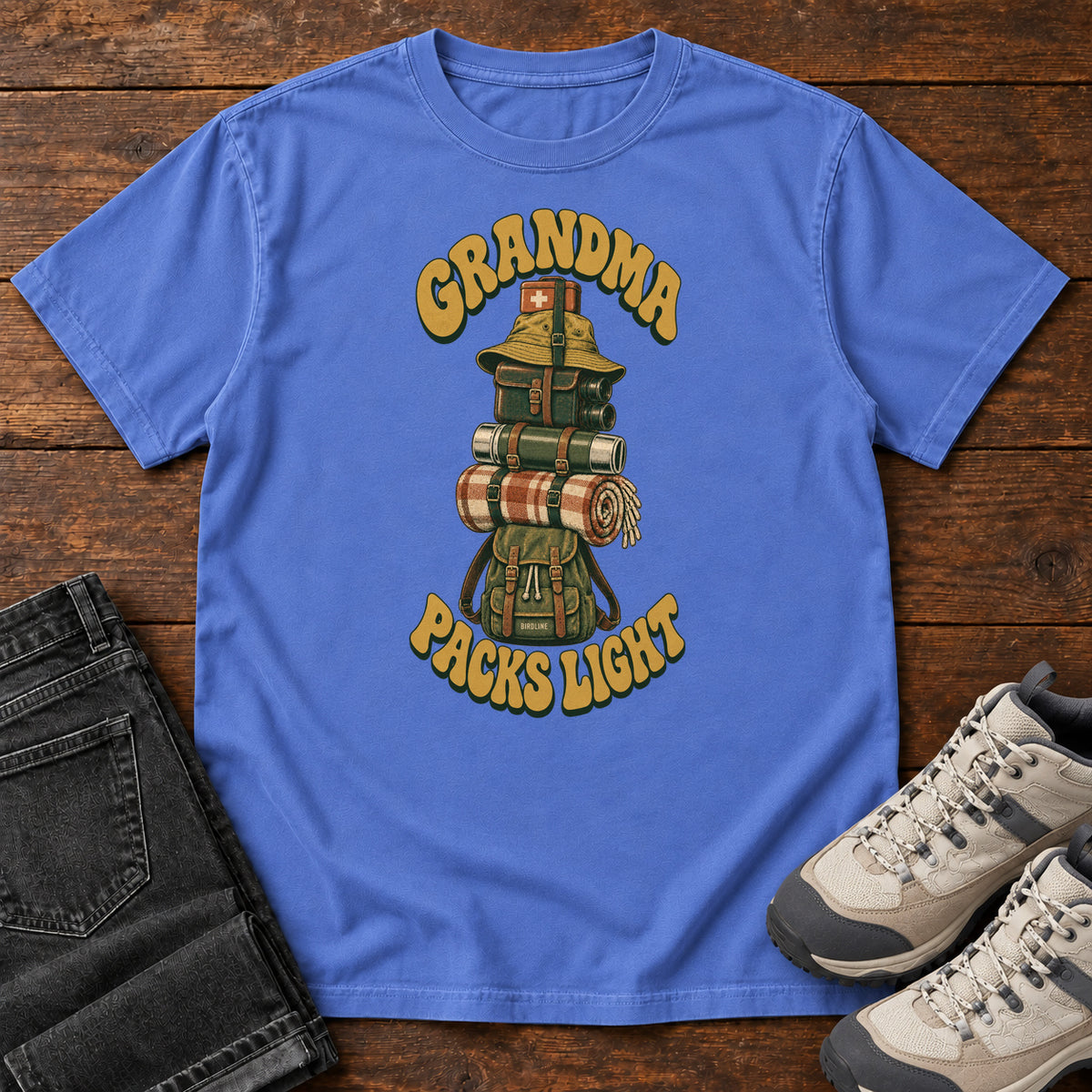 Grandma Packs Light T-Shirt in Mystic Blue