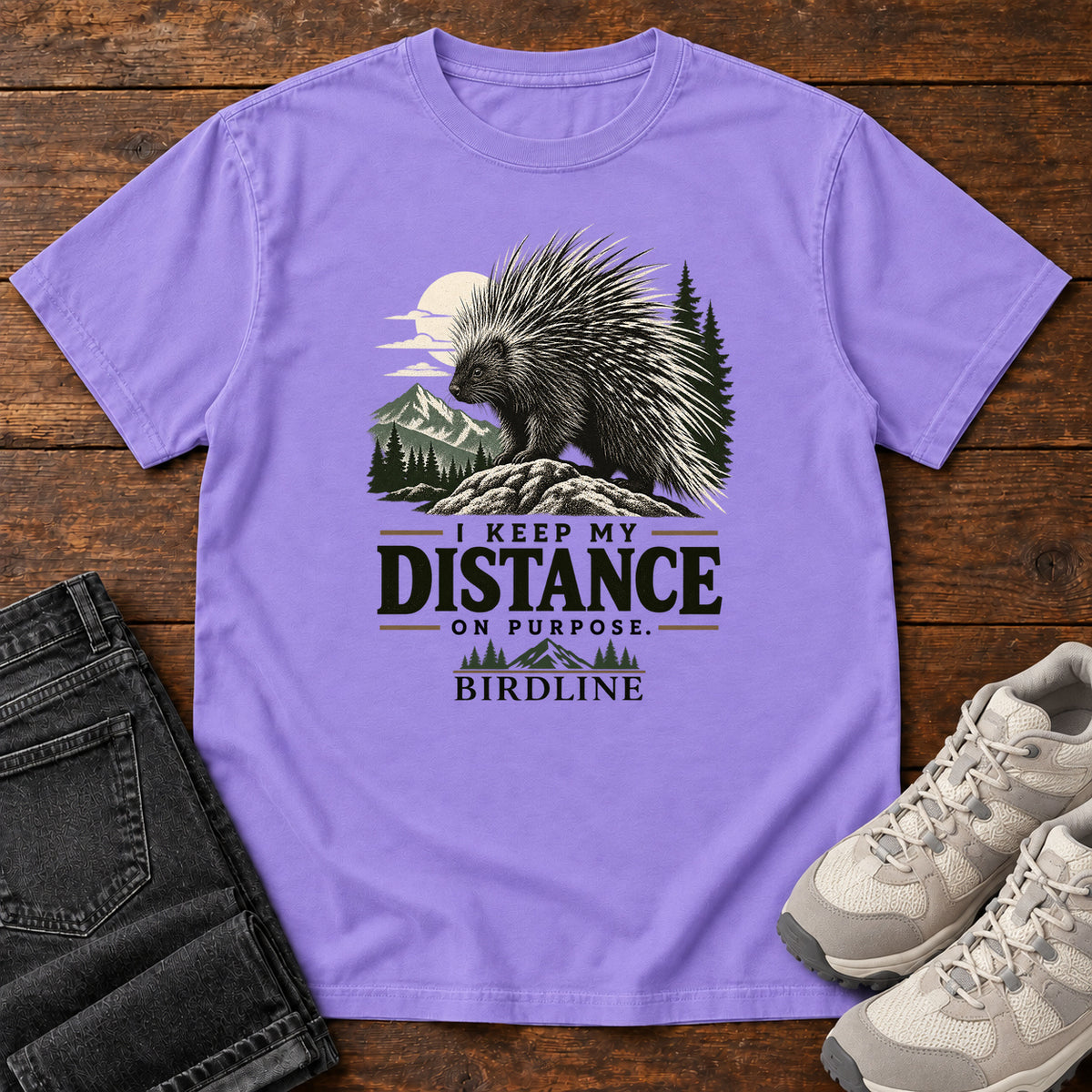 Keep My Distance on Purpose Porcupine T-Shirt in Violet