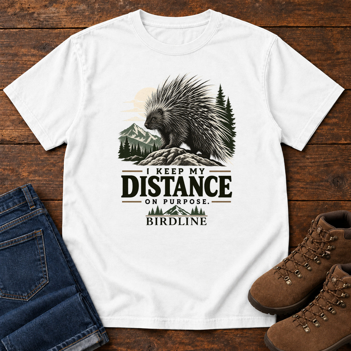 Keep My Distance on Purpose Porcupine T-Shirt in White