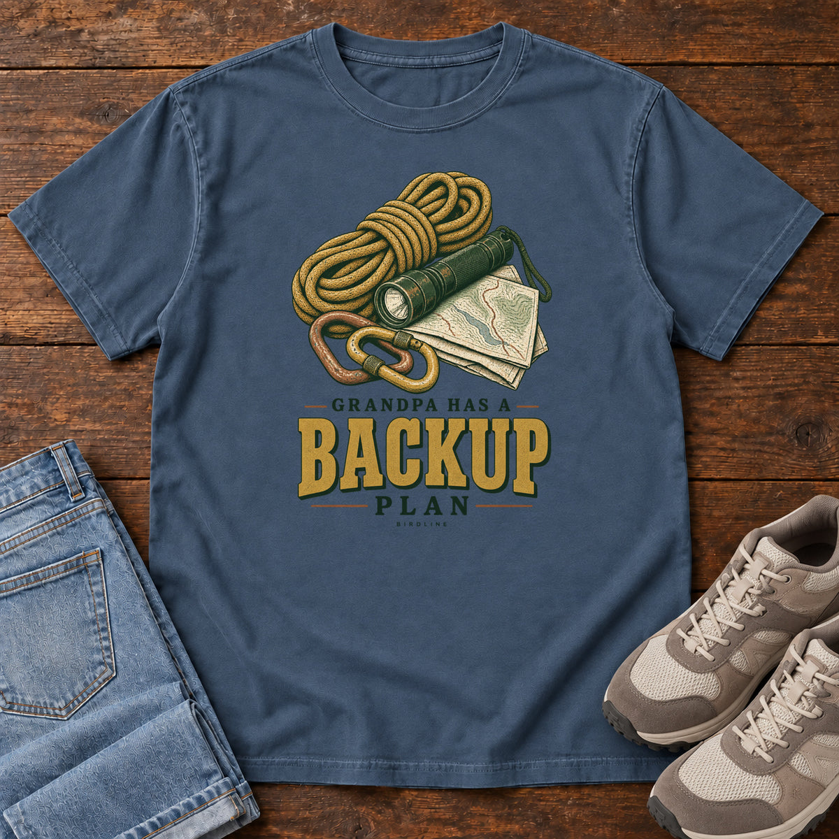 Grandpa Has a Backup Plan T-Shirt in Midnight