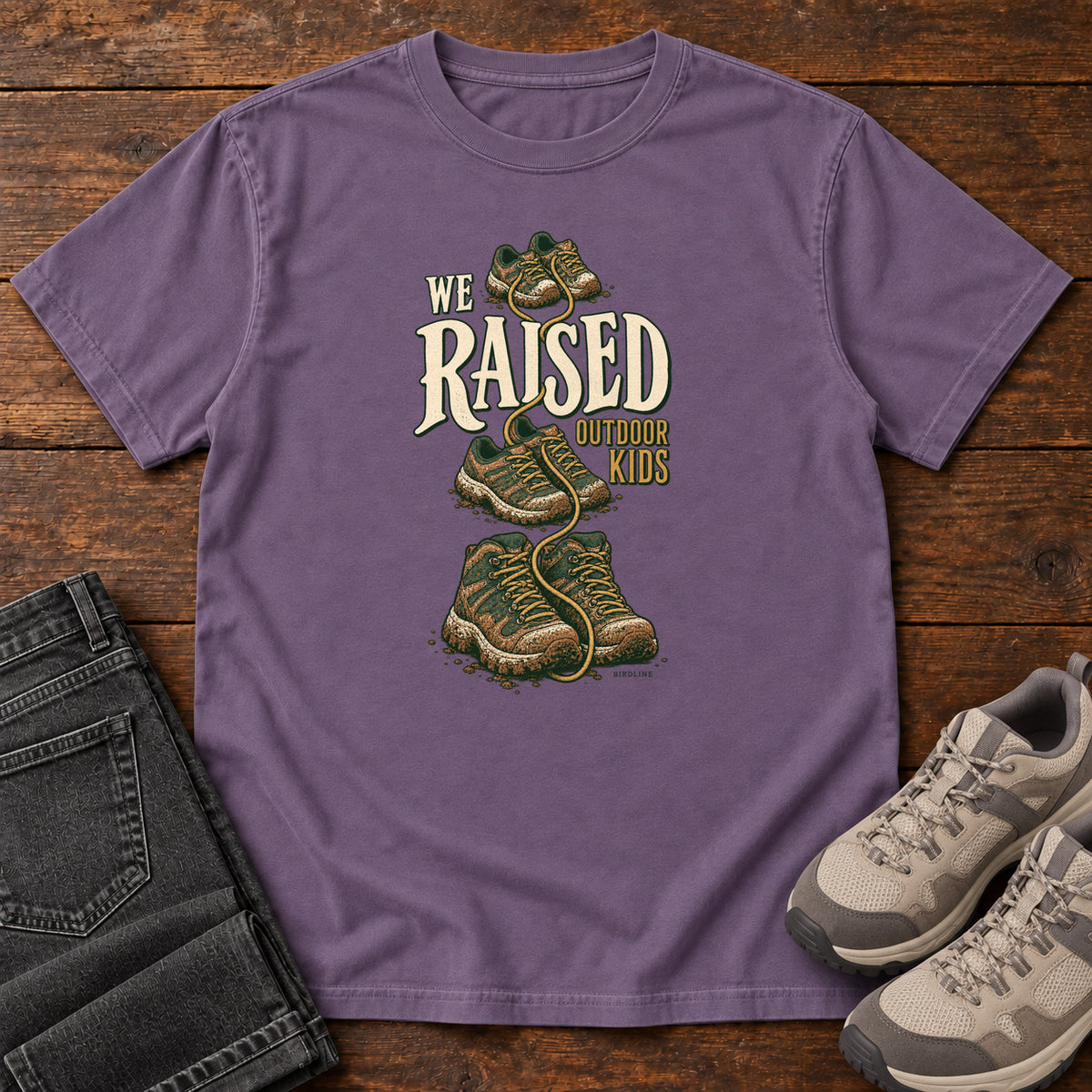 We Raised Outdoor Kids T-Shirt in Grape