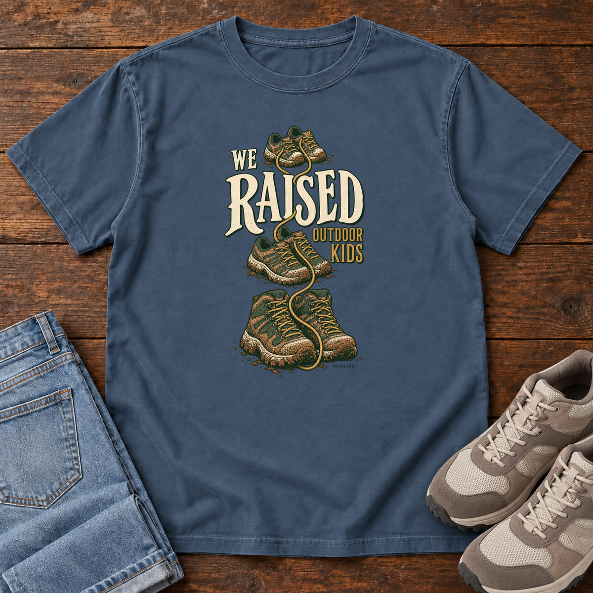 We Raised Outdoor Kids T-Shirt in Midnight