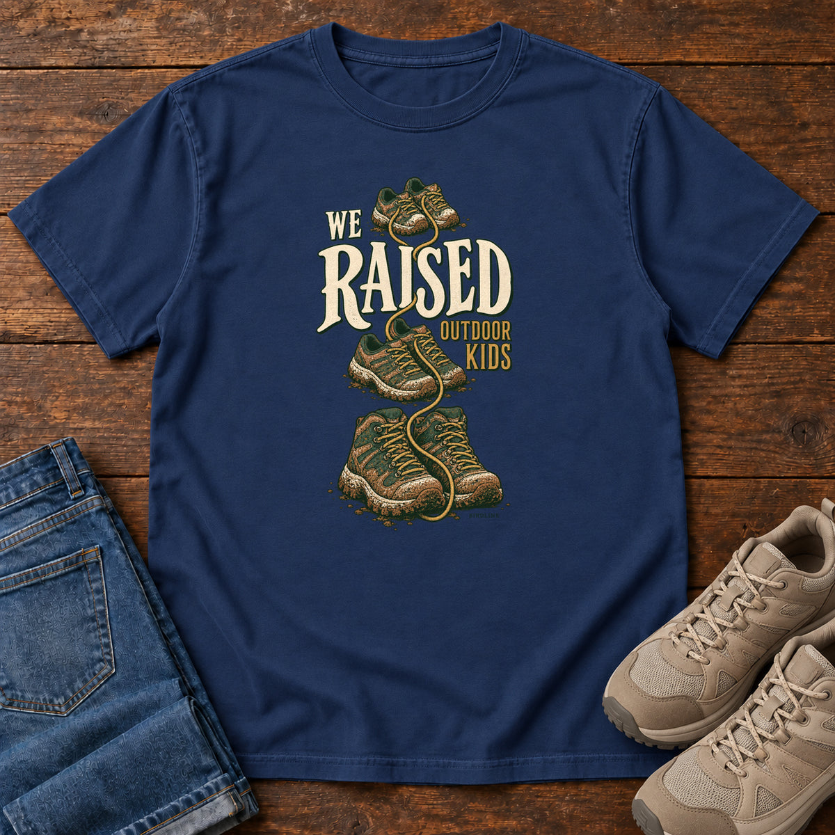 We Raised Outdoor Kids T-Shirt in True Navy