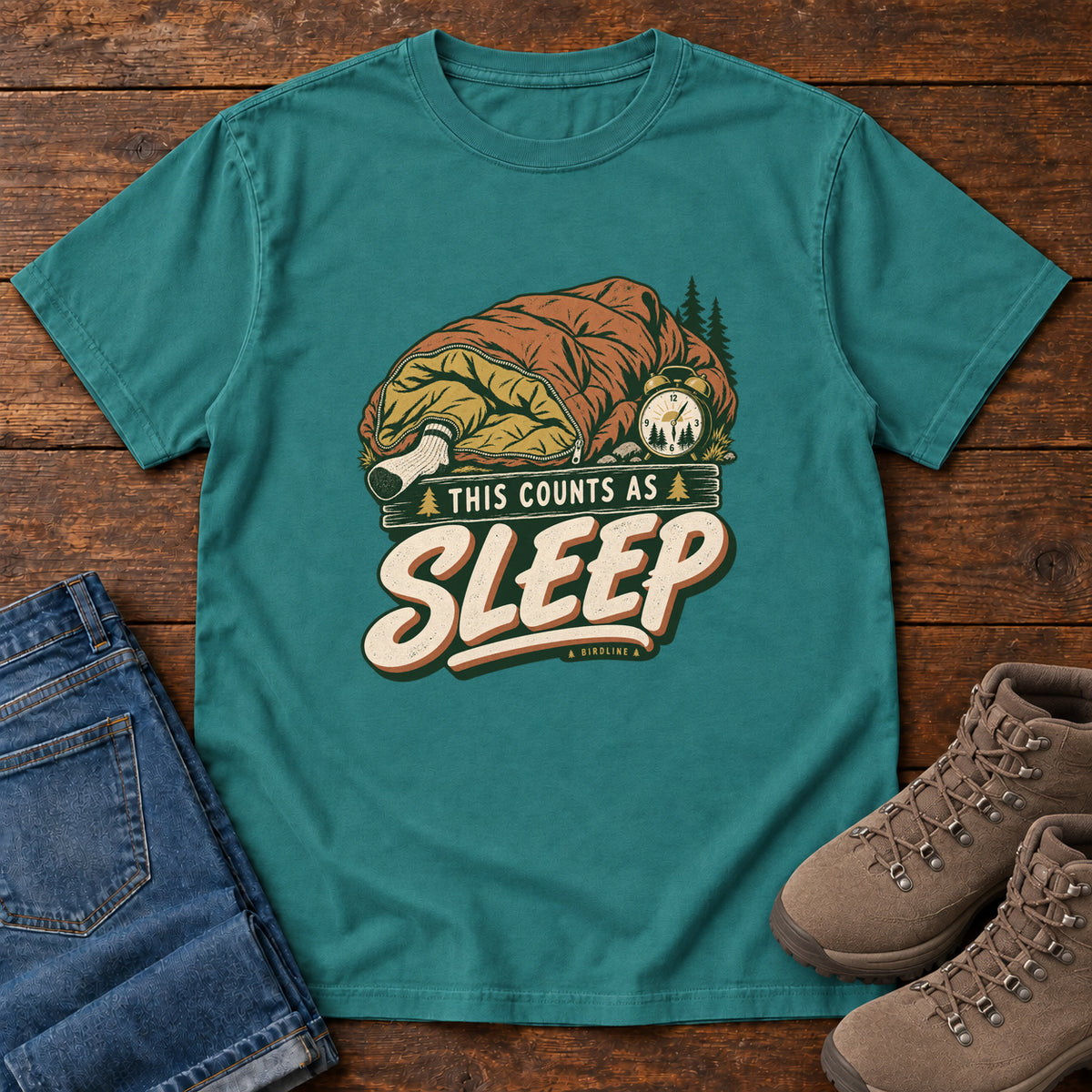 This Counts as Sleep T-Shirt in Emerald