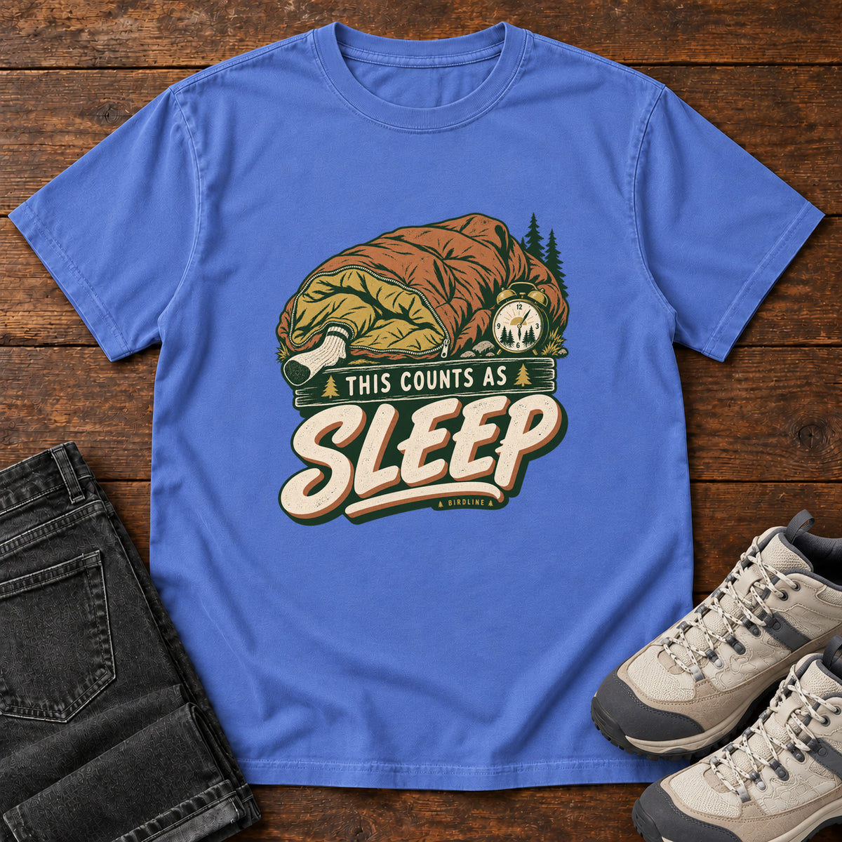This Counts as Sleep T-Shirt in Mystic Blue