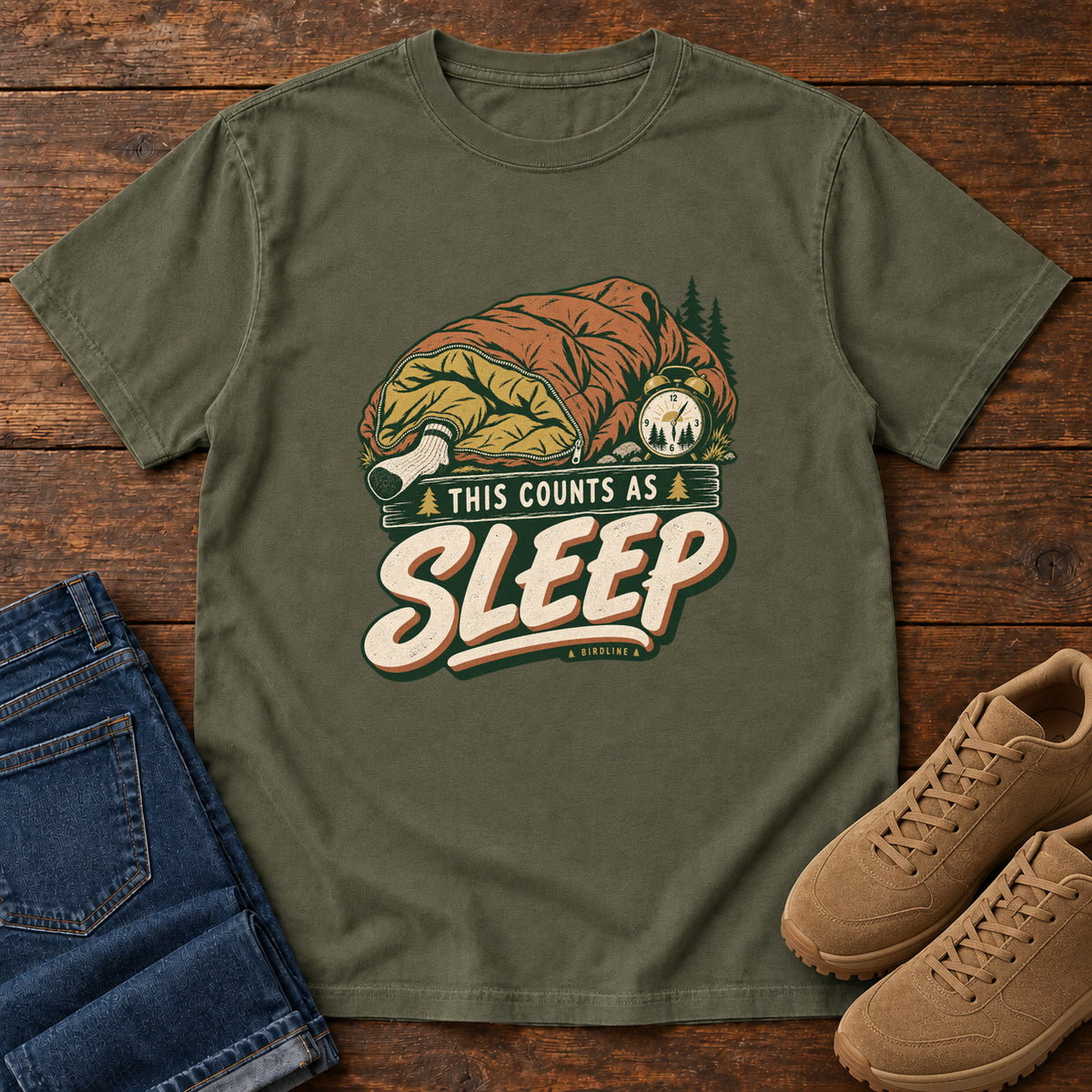 This Counts as Sleep T-Shirt in Sage