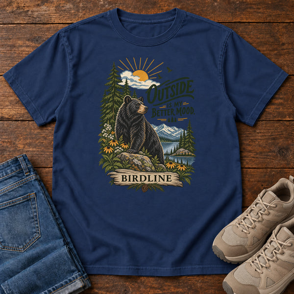Outside Is My Better Mood Bear T-Shirt, alternate view