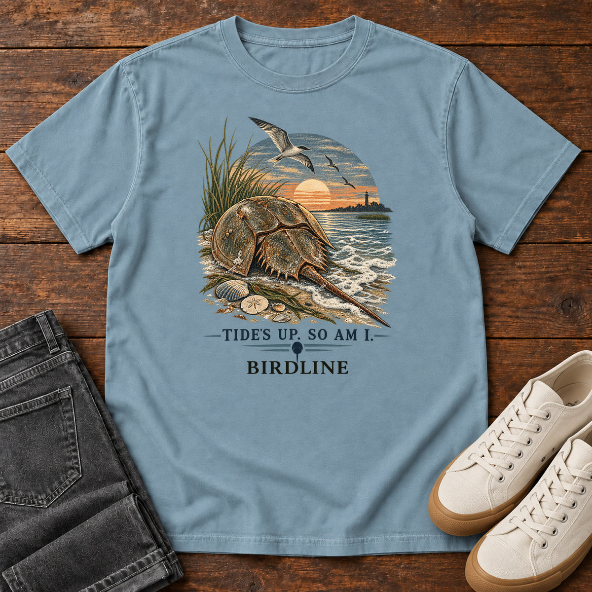 Tides Up Horseshoe Crab T-Shirt in Ice Blue