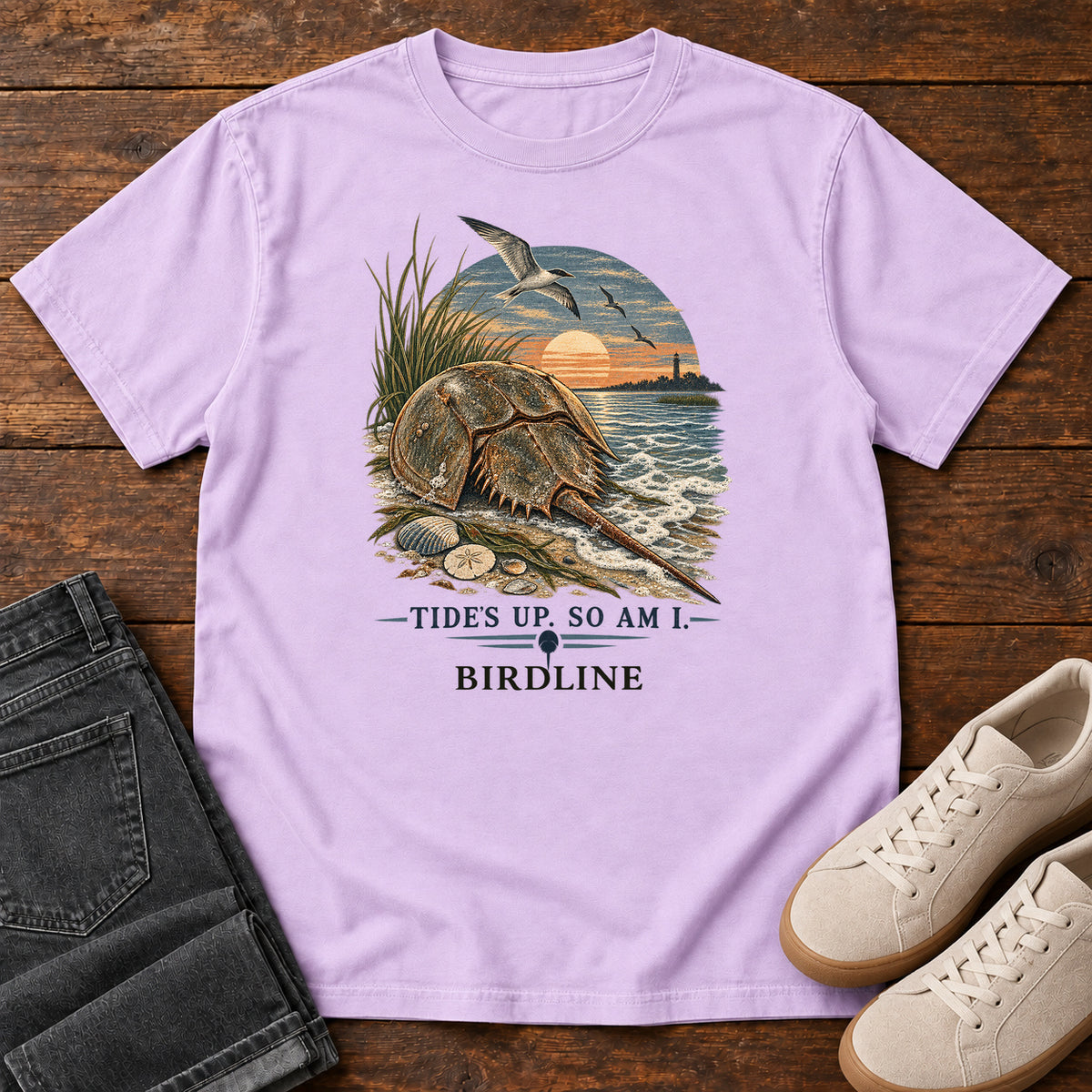 Tides Up Horseshoe Crab T-Shirt in Orchid