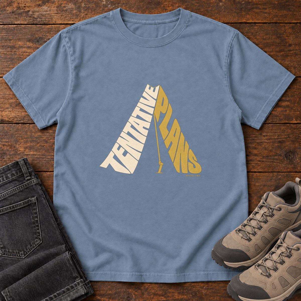 Tentative Plans T-Shirt in Blue Jean