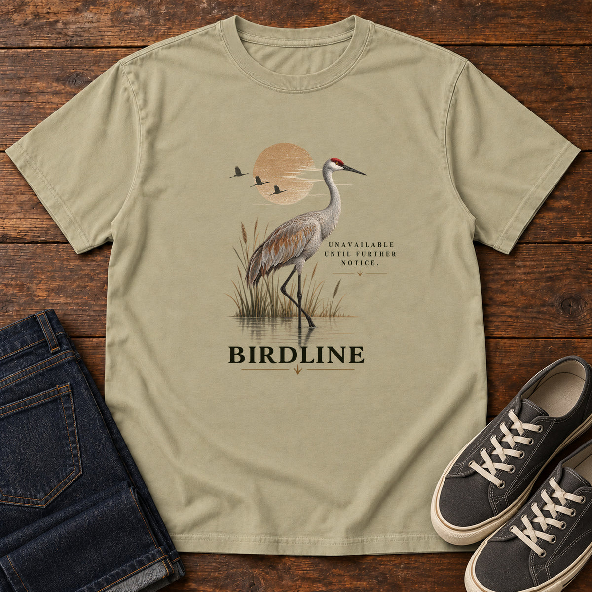 Unavailable Until Further Notice Crane T-Shirt in Khaki