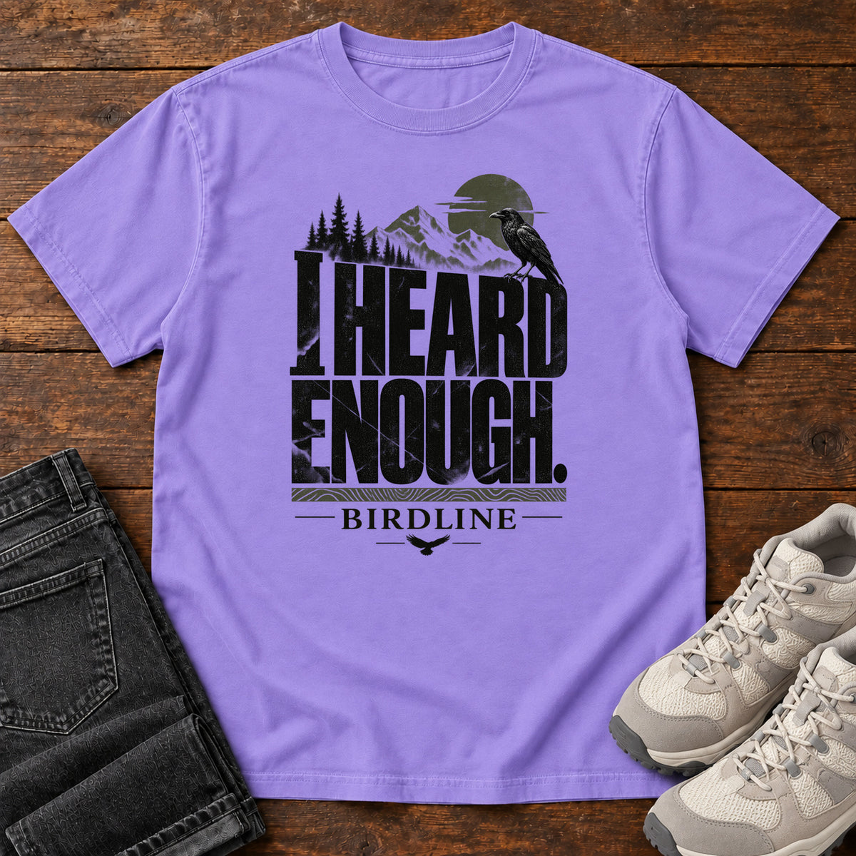 Heard Enough Raven T-Shirt in Violet