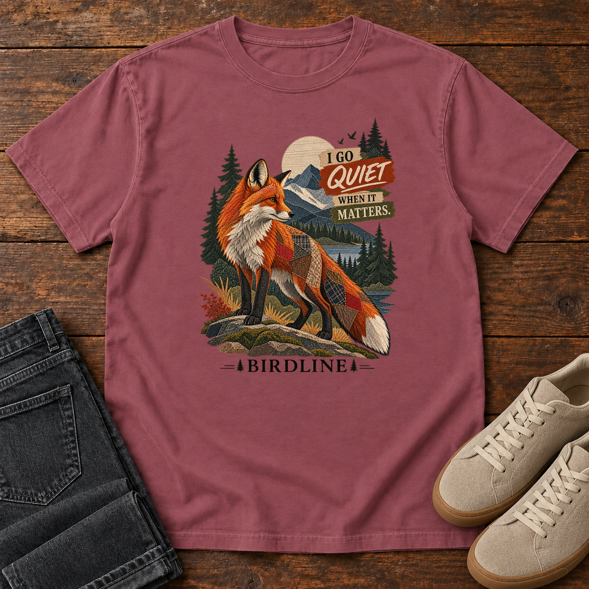 I Go Quiet When It Matters Fox T-Shirt in Brick