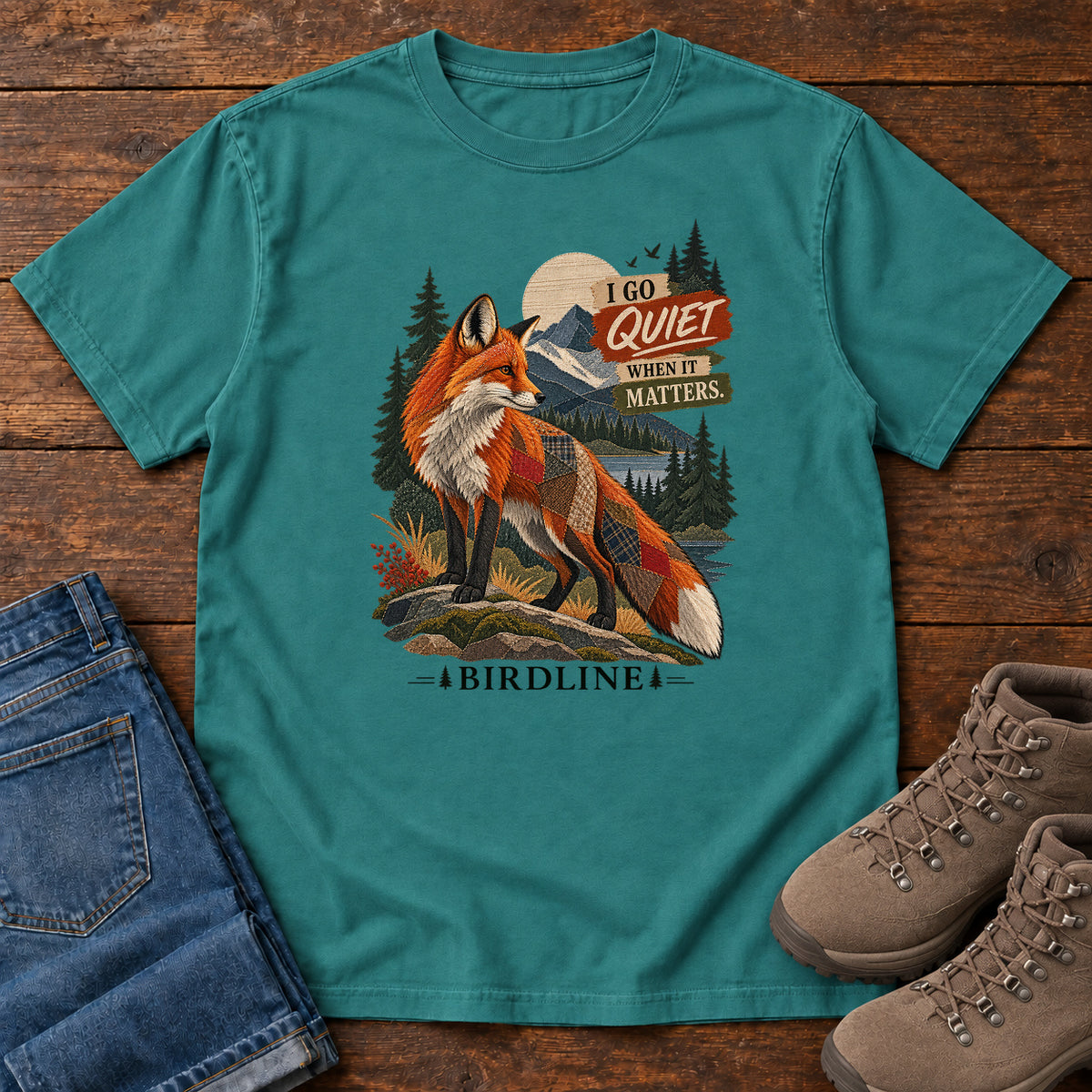 I Go Quiet When It Matters Fox T-Shirt in Emerald