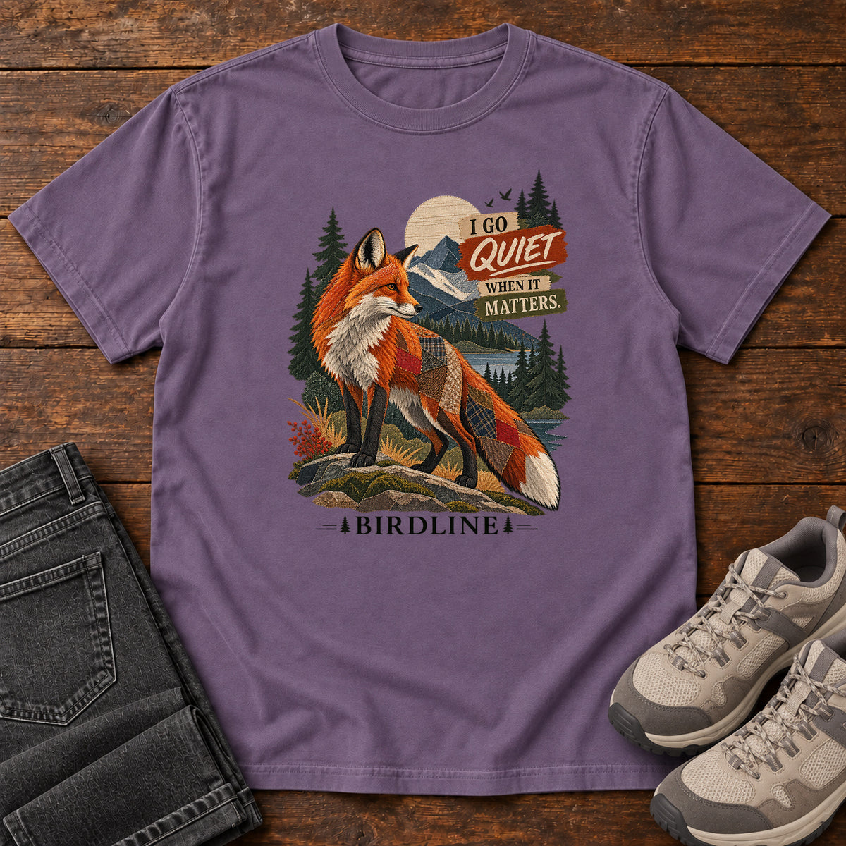 I Go Quiet When It Matters Fox T-Shirt in Grape