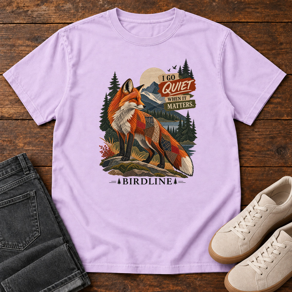 I Go Quiet When It Matters Fox T-Shirt in Orchid