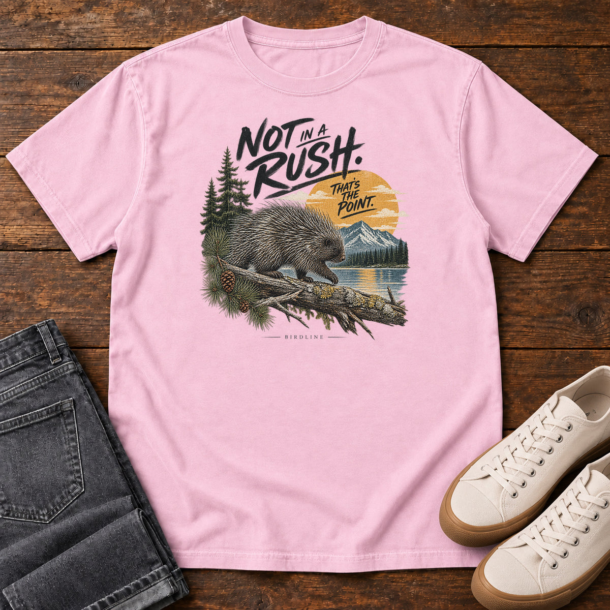 Not in a Rush That's the Point Porcupine T-Shirt in Blossom