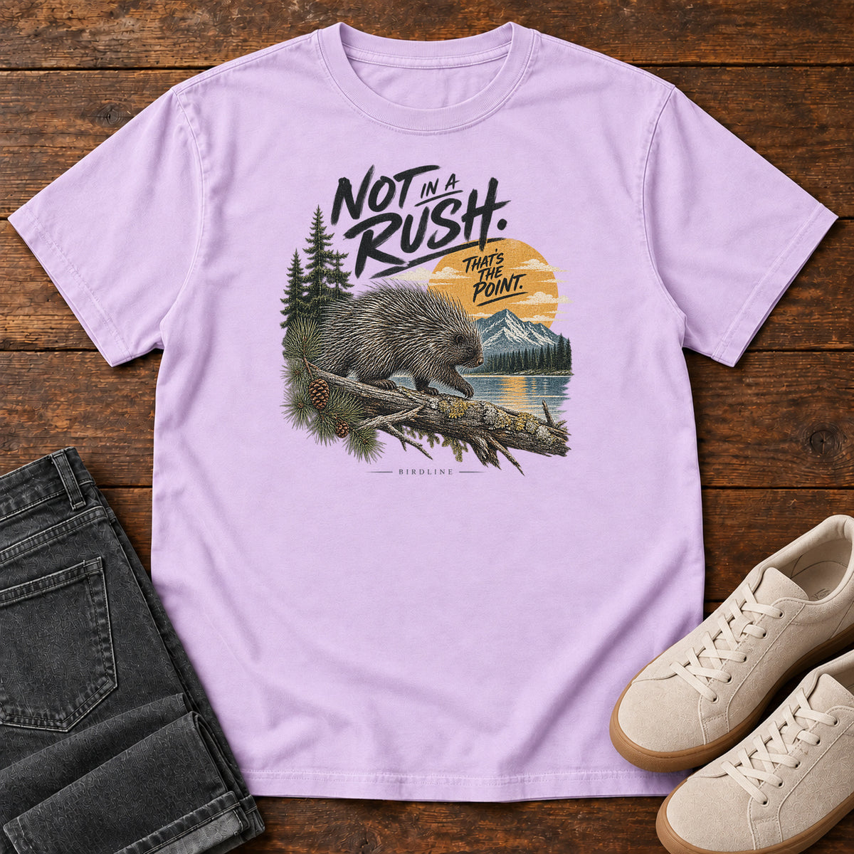 Not in a Rush That's the Point Porcupine T-Shirt in Orchid