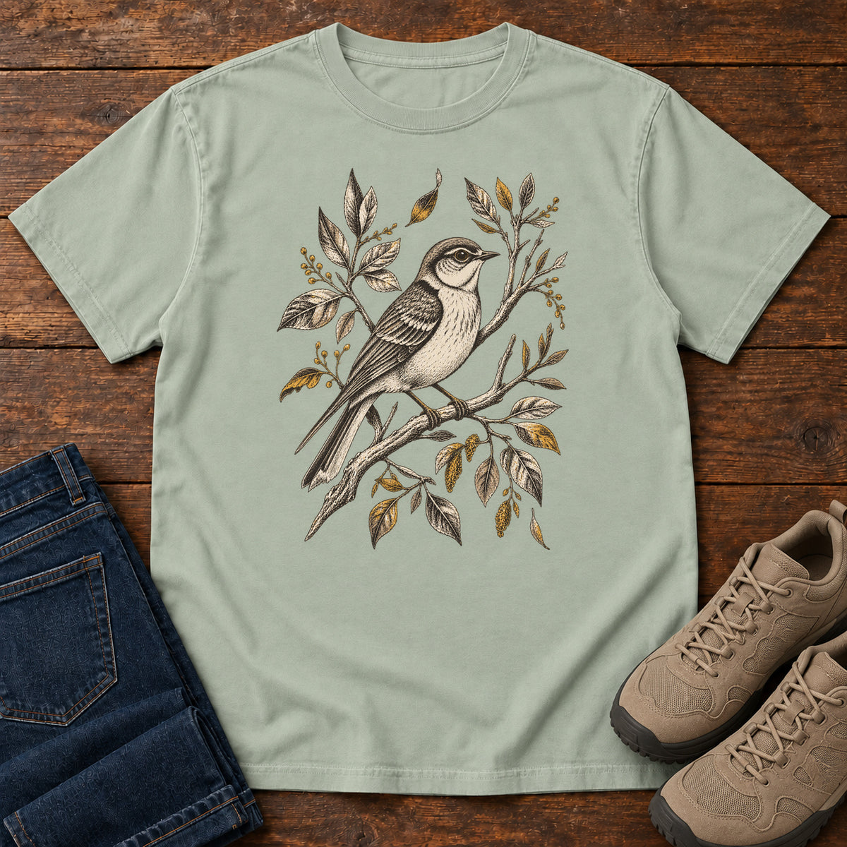 Songbird Study T-Shirt in Bay
