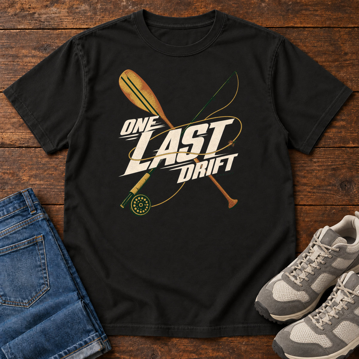 One Last Drift T-Shirt in Black, front view