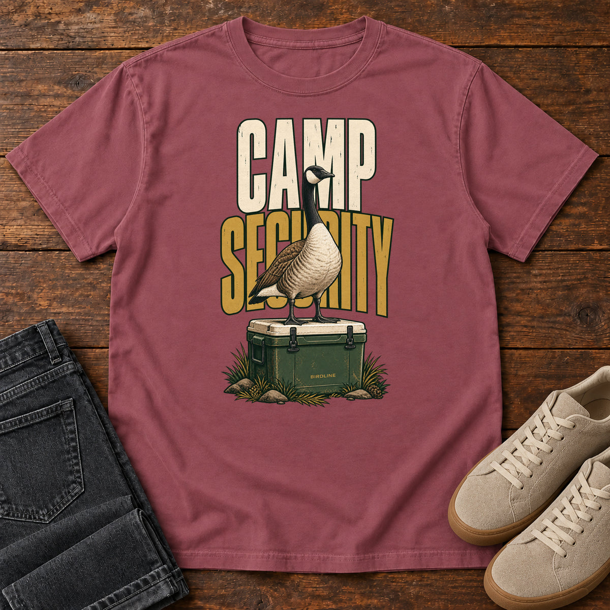 Camp Security T-Shirt in Brick, front view