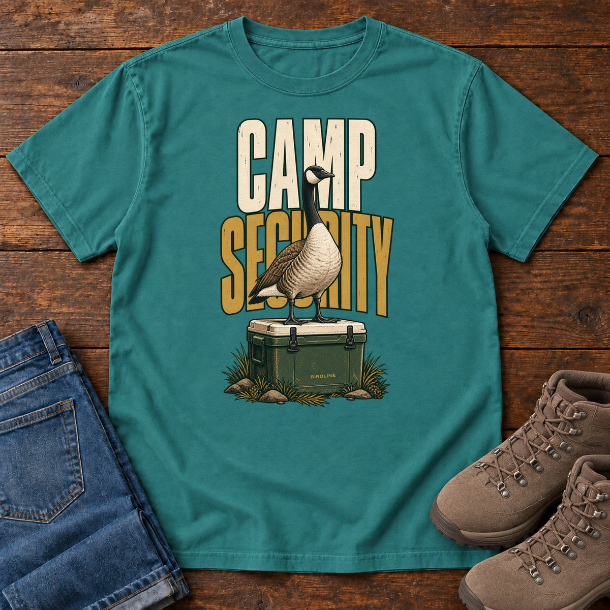 Camp Security T-Shirt in Emerald, front view