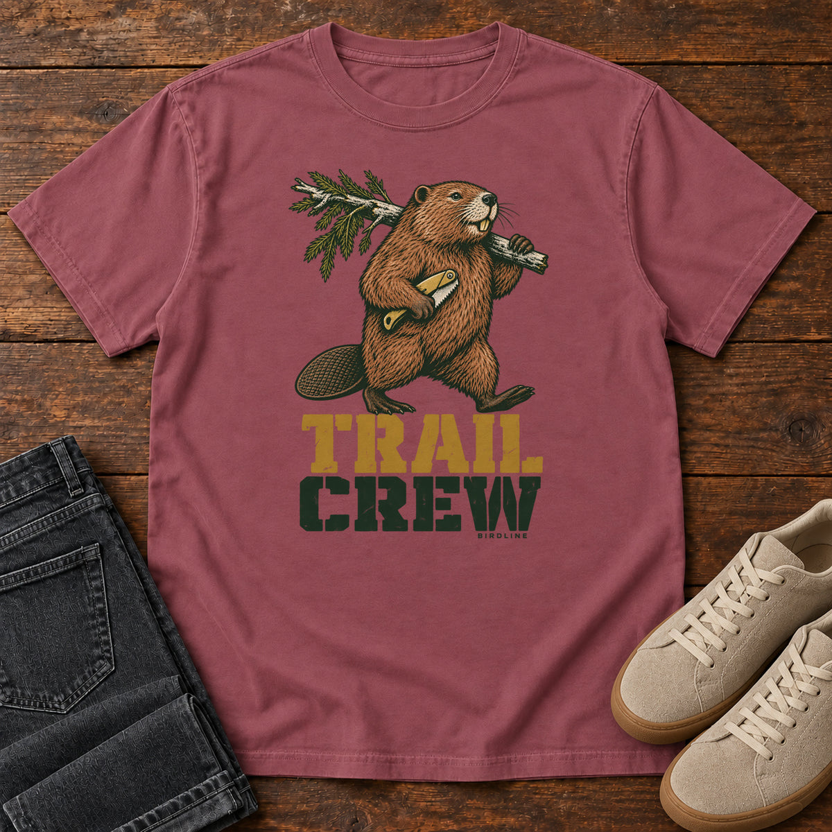 Trail Crew T-Shirt in Brick, front view