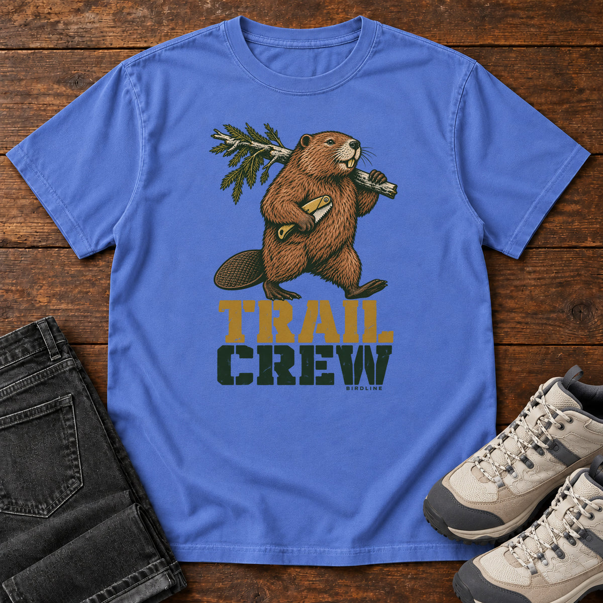 Trail Crew T-Shirt in Mystic Blue, front view