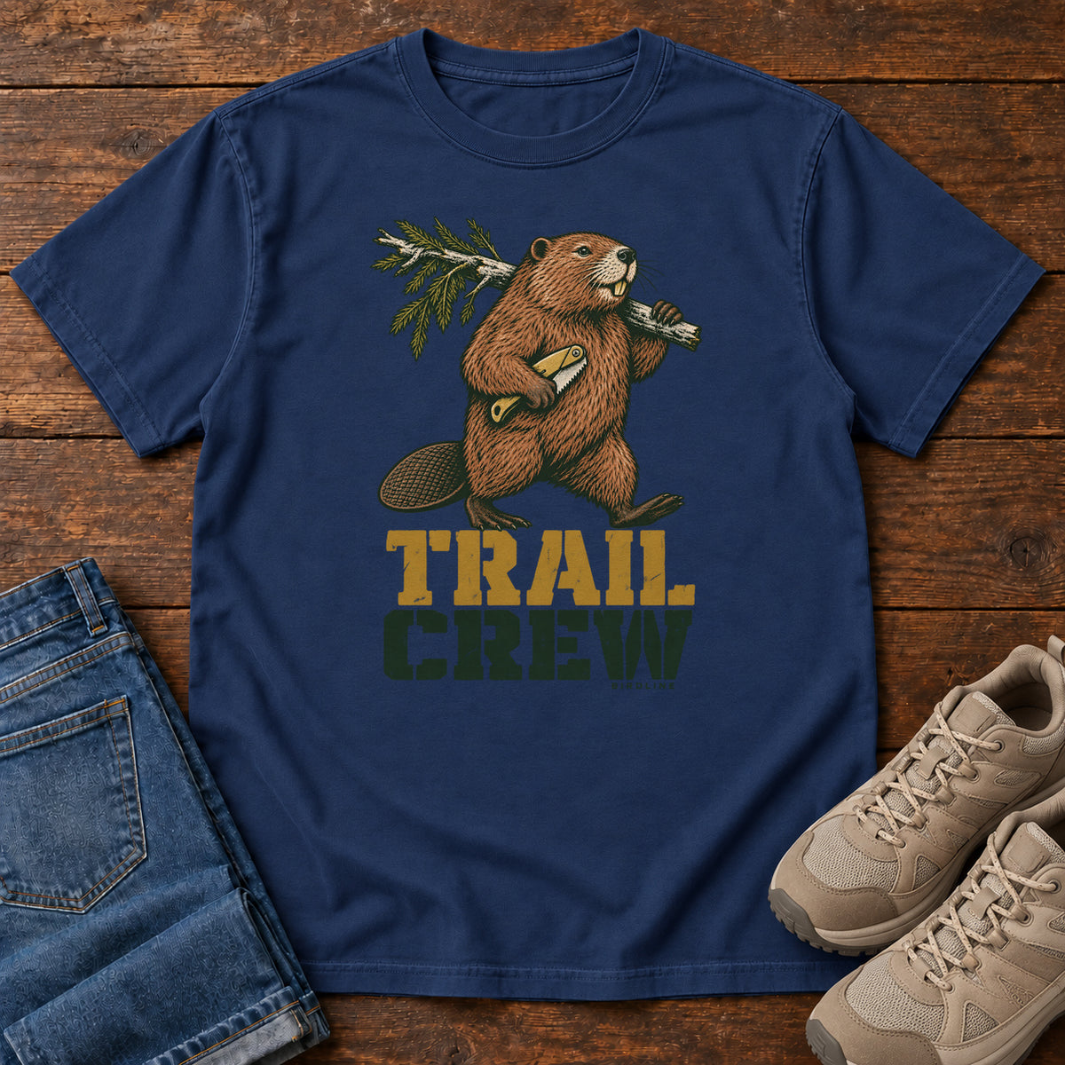 Trail Crew T-Shirt in True Navy, front view