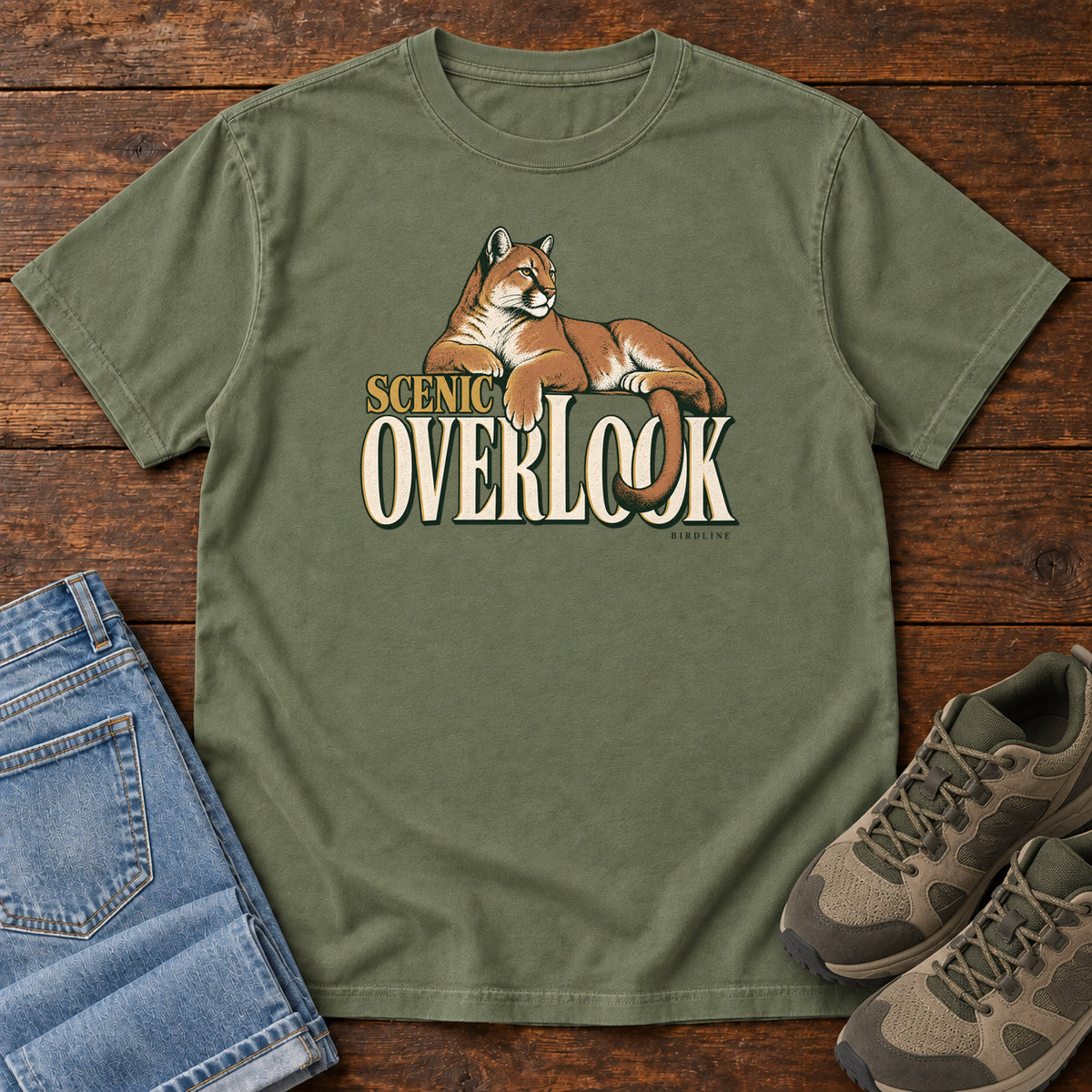 Scenic Overlook T-Shirt in Moss, front view