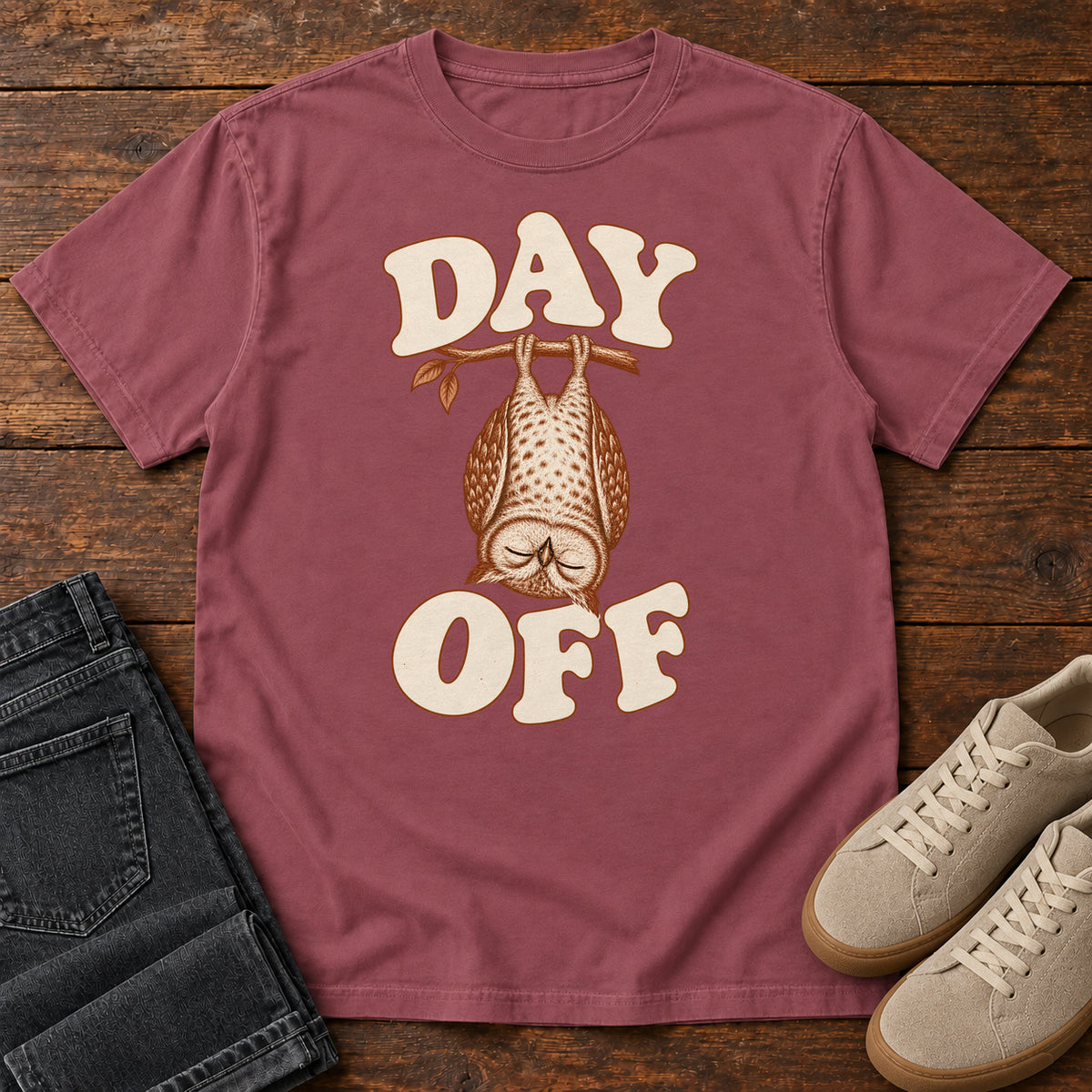 Day Off T-Shirt in Brick, front view