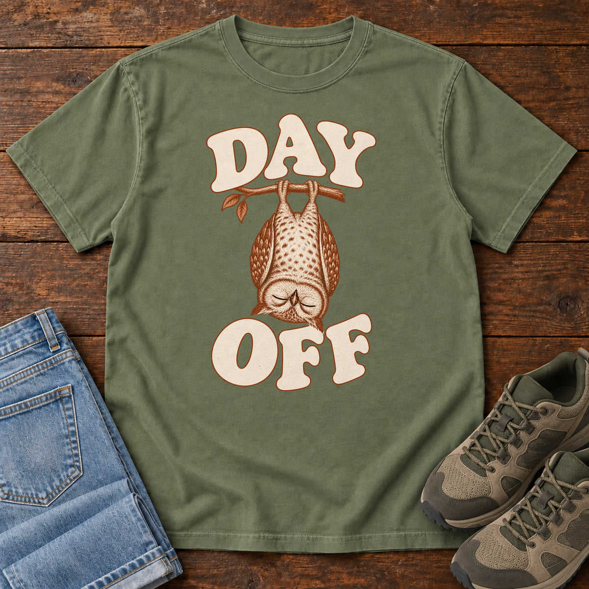 Day Off T-Shirt in Moss, front view