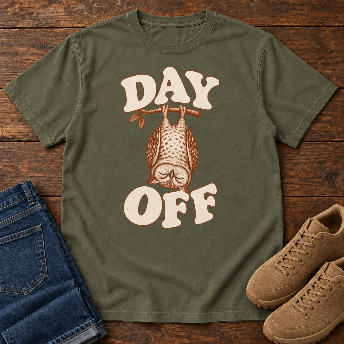 Day Off T-Shirt in Sage, front view