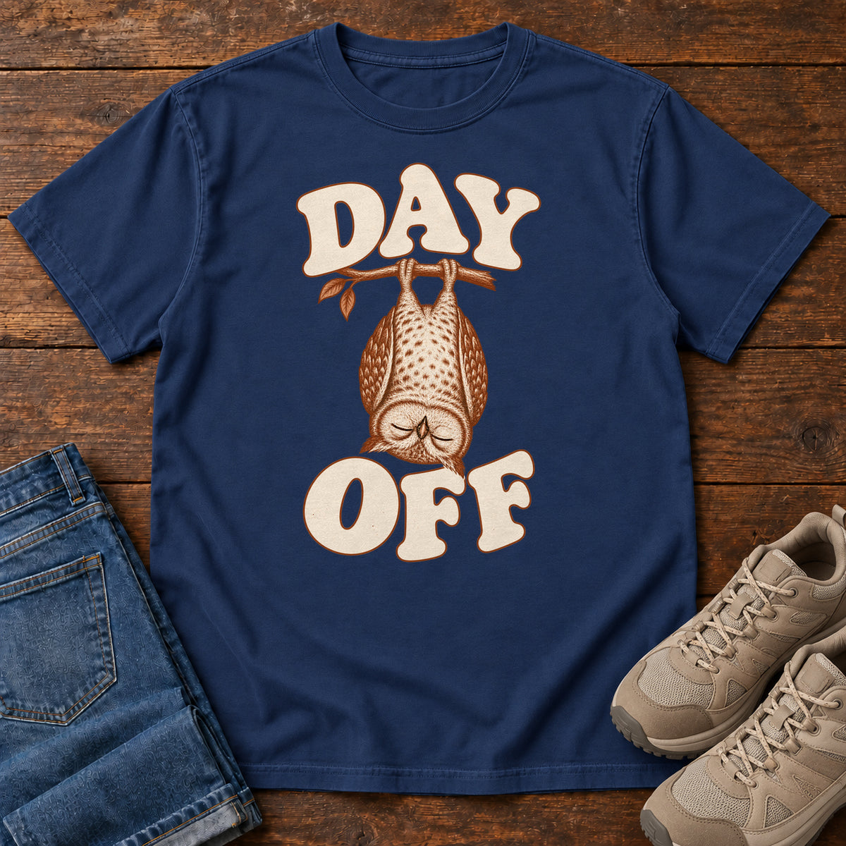 Day Off T-Shirt in True Navy, front view
