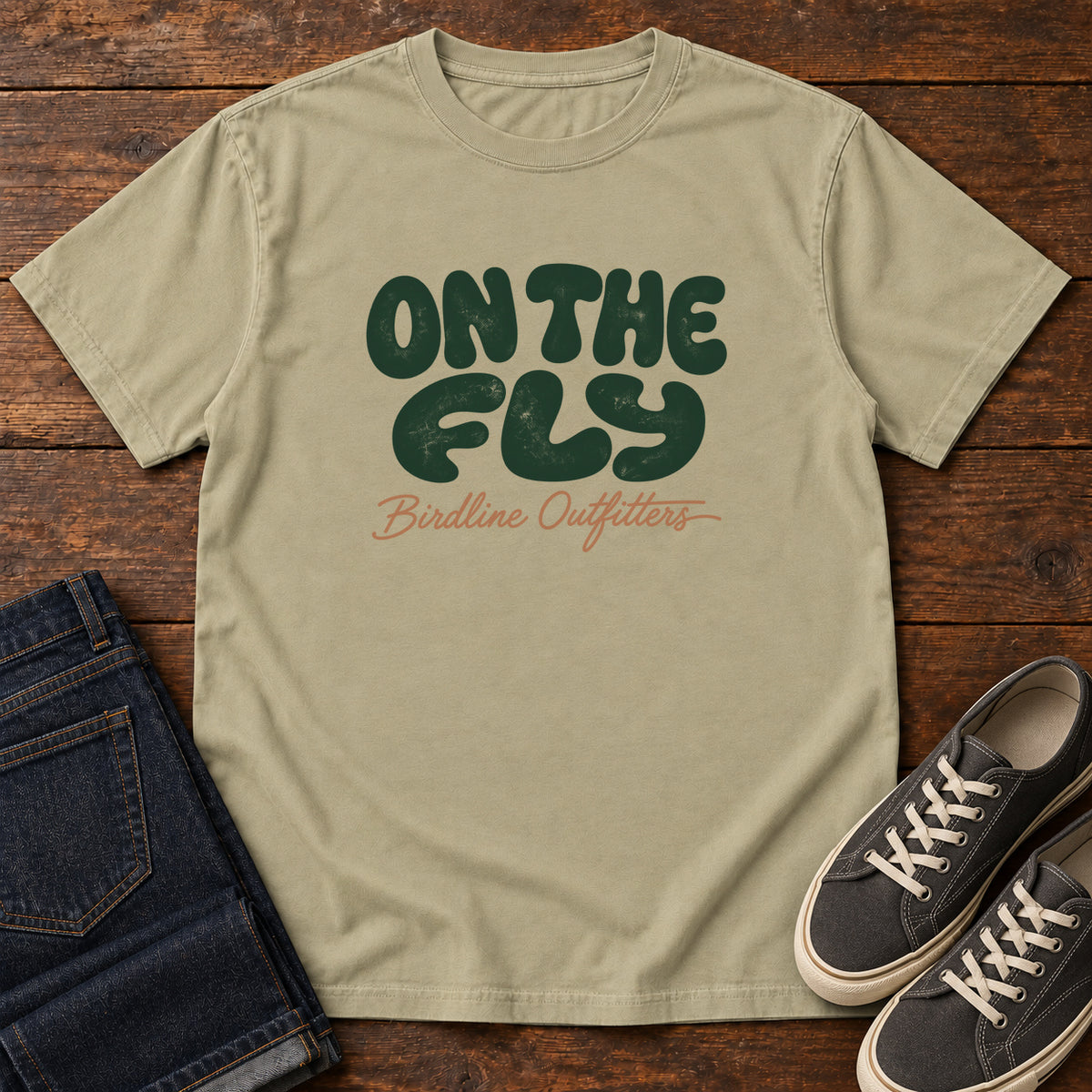 On the Fly T-shirt in Khaki