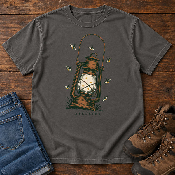 Lantern and Fireflies T-Shirt in Pepper, front view
