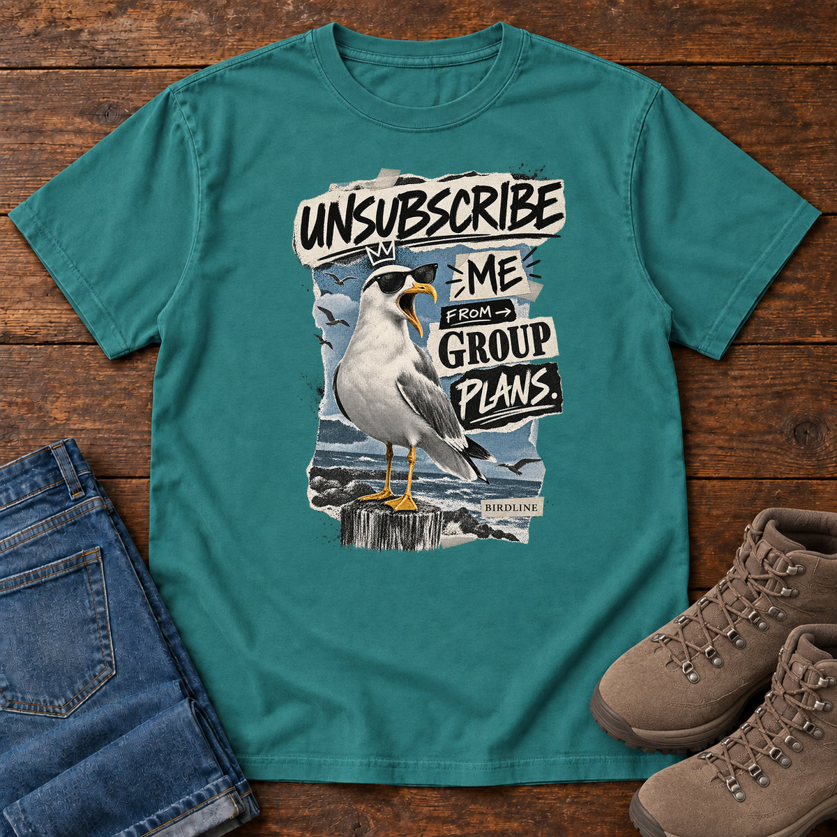 Unsubscribe Me from Group Plans Gull T-Shirt in Emerald