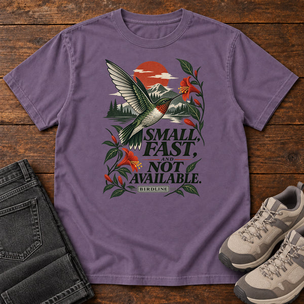 Small Fast and Not Available Hummingbird T-Shirt, alternate view