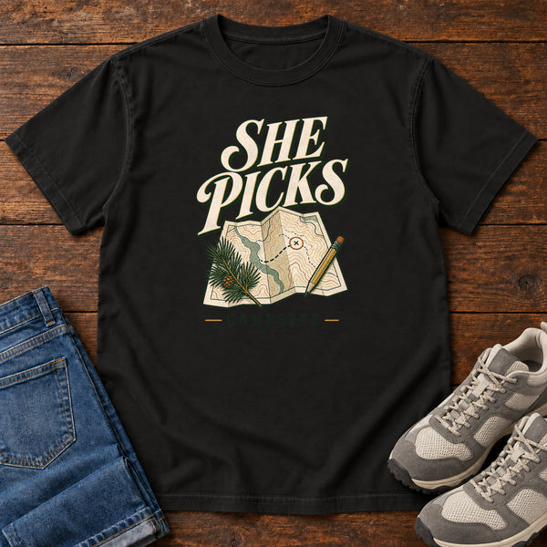 She Picks the Campsite T-Shirt, alternate view