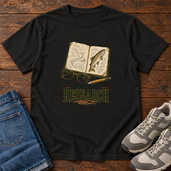 Papa Calls This Research T-Shirt in Black, front view